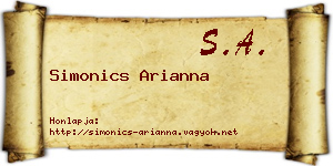 Simonics Arianna névjegykártya